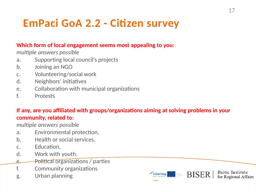 EmPaci Project Empowering participatory Budgeting - slide 17 of 20