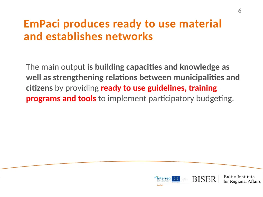 EmPaci Project Empowering participatory Budgeting - slide 6 of 20