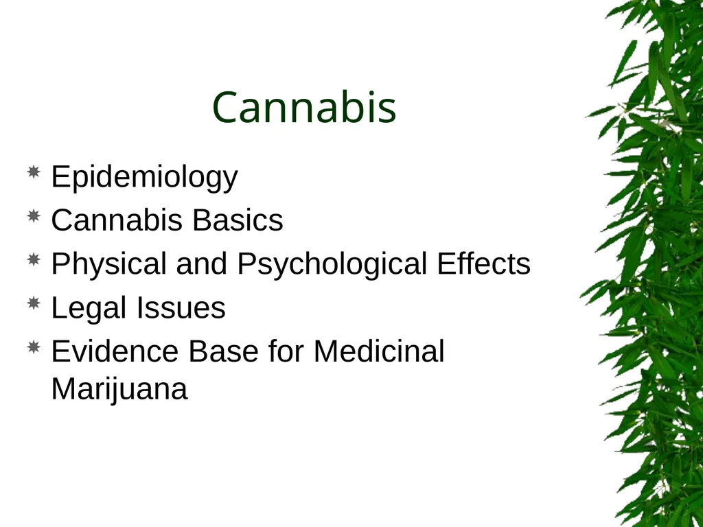 Presented By: David Kan, MD Medical Marijuana: - slide 2 of 48