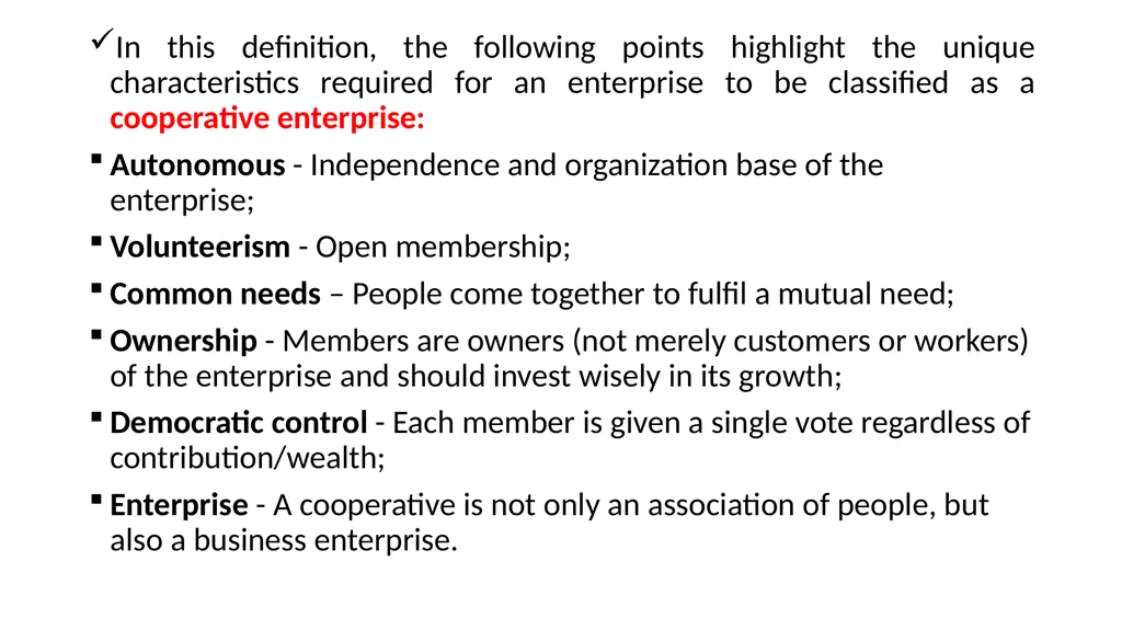 Cooperative and organization management Chapter - slide 3 of 38