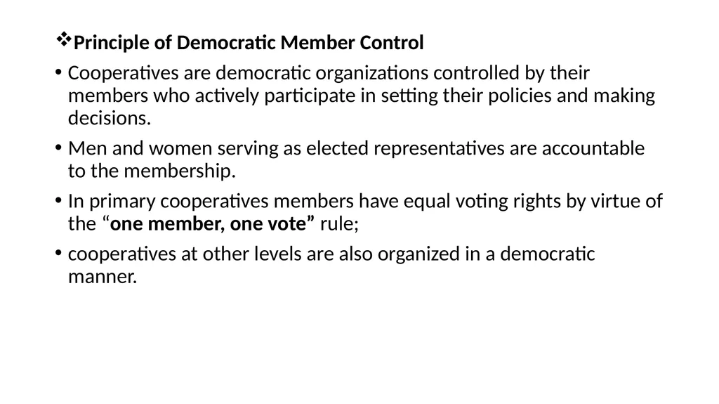 Cooperative and organization management Chapter - slide 27 of 38
