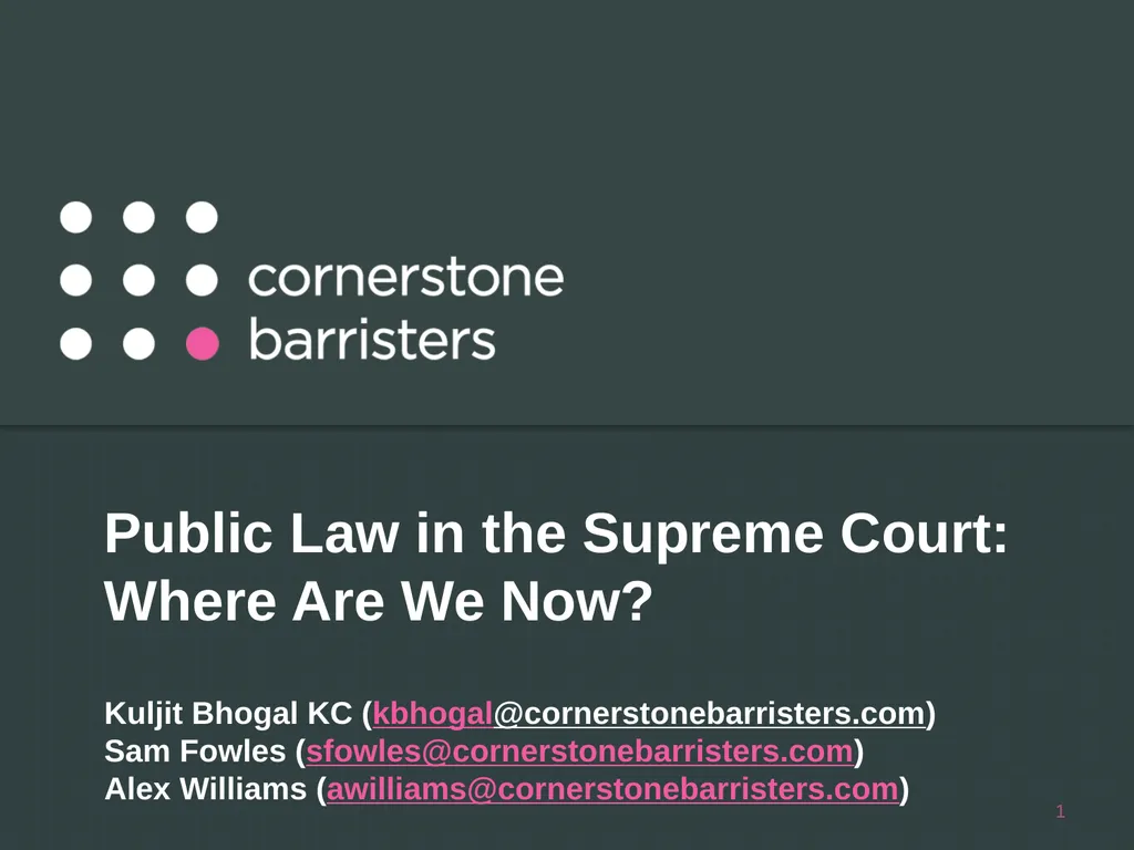 Public Law in the Supreme Court: Where Are We Now? - slide 1 of 40