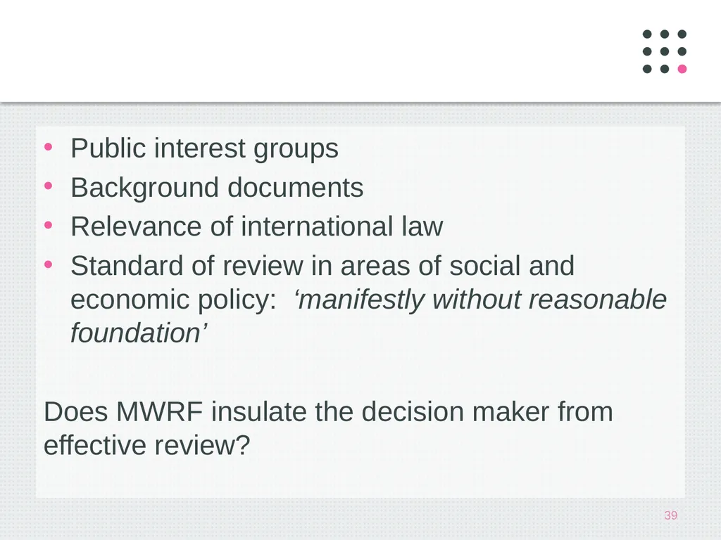 Public Law in the Supreme Court: Where Are We Now? - slide 39 of 40