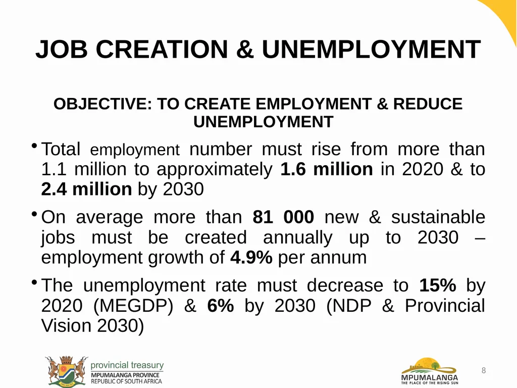 MPUMALANGA ECONOMY – PERFORMANCE, CHALLENGES AND - slide 8 of 44