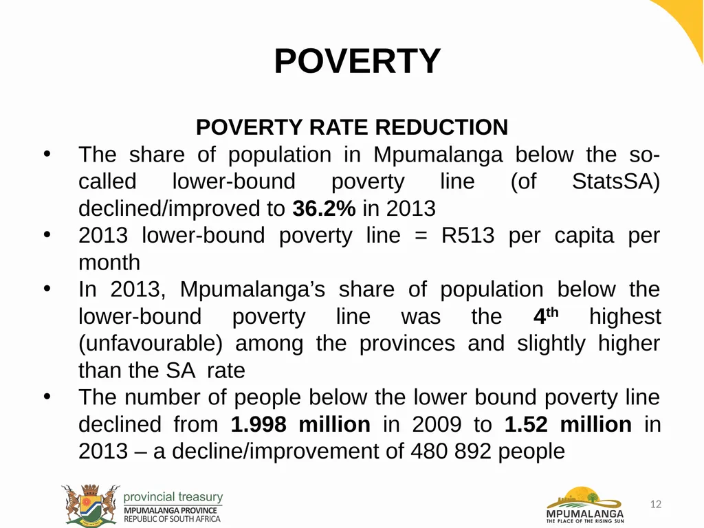 MPUMALANGA ECONOMY – PERFORMANCE, CHALLENGES AND - slide 12 of 44