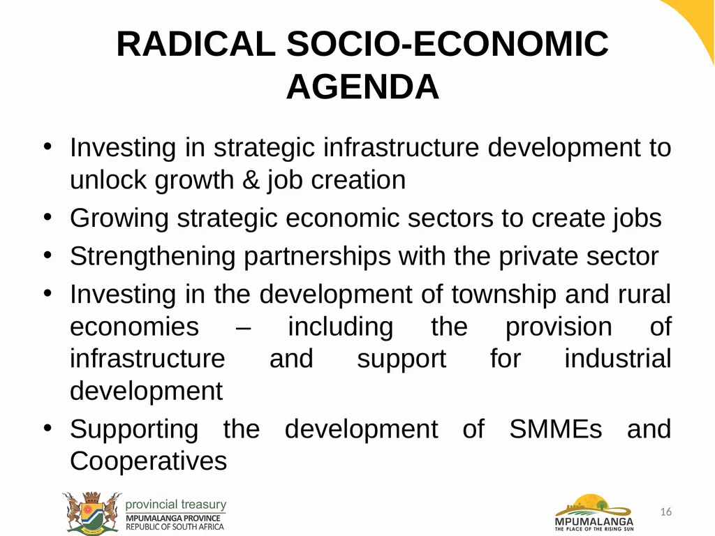 MPUMALANGA ECONOMY – PERFORMANCE, CHALLENGES AND - slide 16 of 44