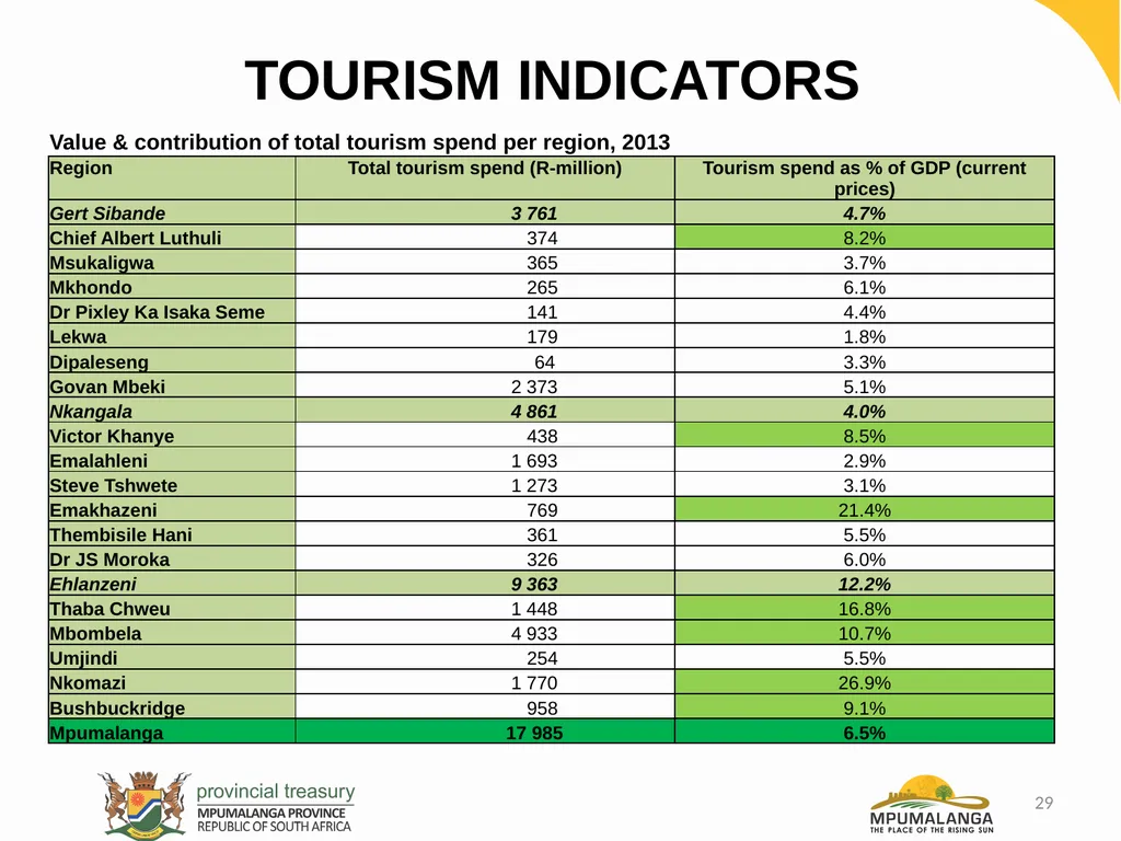 MPUMALANGA ECONOMY – PERFORMANCE, CHALLENGES AND - slide 29 of 44
