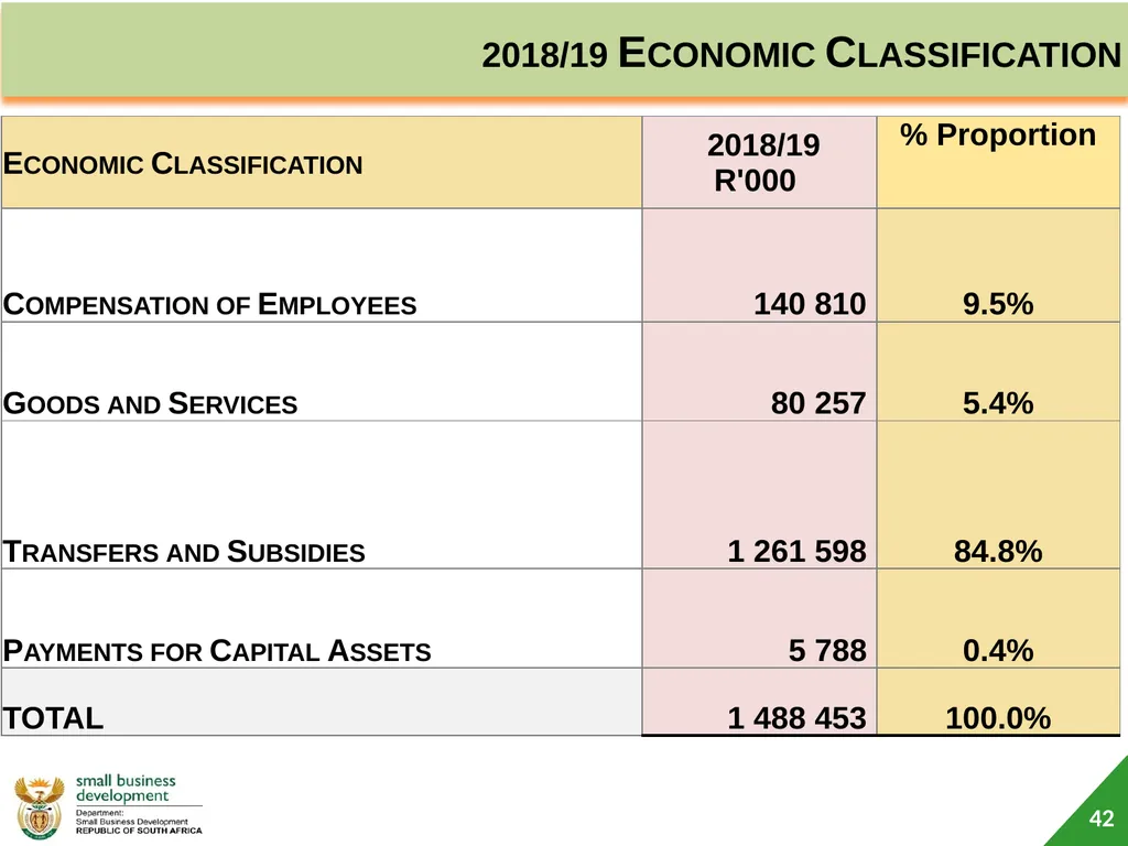 Department of Small Business Development (DSBD) - slide 42 of 77
