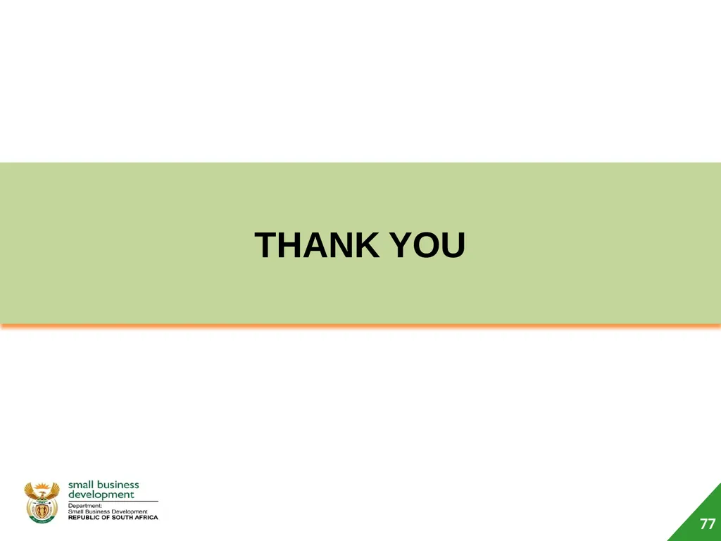 Department of Small Business Development (DSBD) - slide 77 of 77