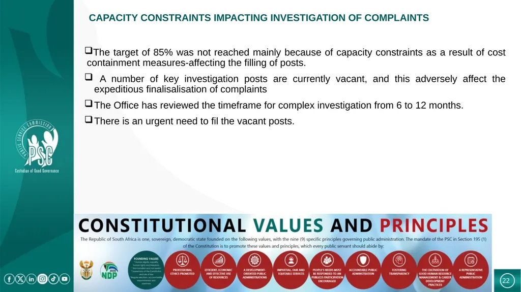 PRESENTATION TO THE PORTFOLIO COMMITTEE ON CASES - slide 22 of 27