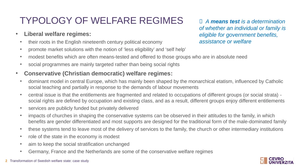 Transformationof swedish welfare state: case study - slide 2 of 19