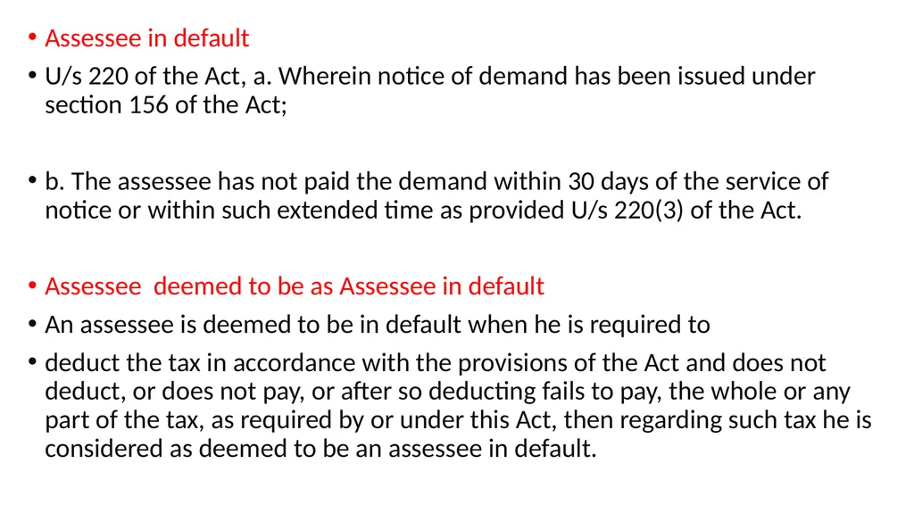 RECOVERY PROCEEDINGS AND STAY OF DEMAND UNDER THE - slide 7 of 53