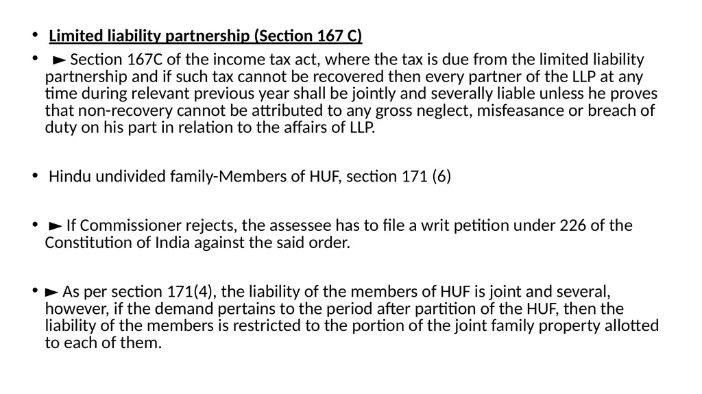 RECOVERY PROCEEDINGS AND STAY OF DEMAND UNDER THE - slide 31 of 53