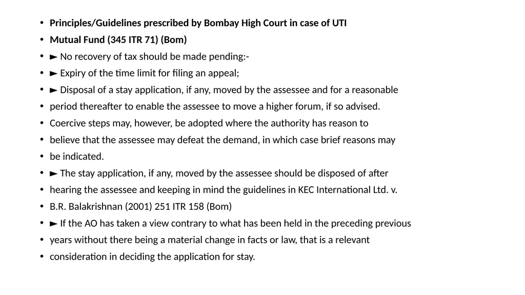 RECOVERY PROCEEDINGS AND STAY OF DEMAND UNDER THE - slide 38 of 53