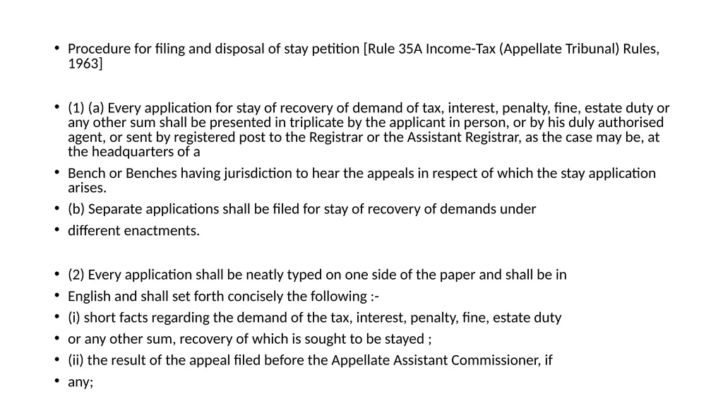 RECOVERY PROCEEDINGS AND STAY OF DEMAND UNDER THE - slide 48 of 53