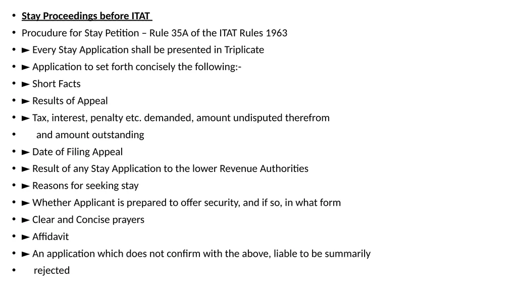 RECOVERY PROCEEDINGS AND STAY OF DEMAND UNDER THE - slide 46 of 53