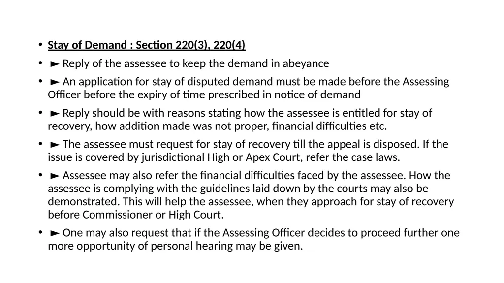 RECOVERY PROCEEDINGS AND STAY OF DEMAND UNDER THE - slide 52 of 53
