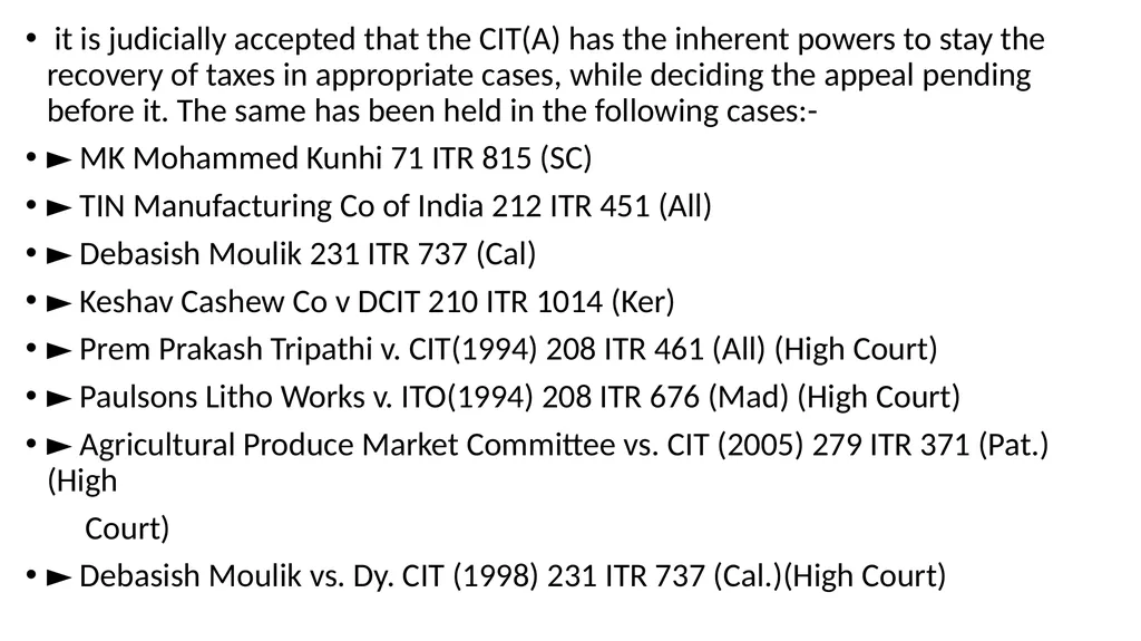 RECOVERY PROCEEDINGS AND STAY OF DEMAND UNDER THE - slide 44 of 53