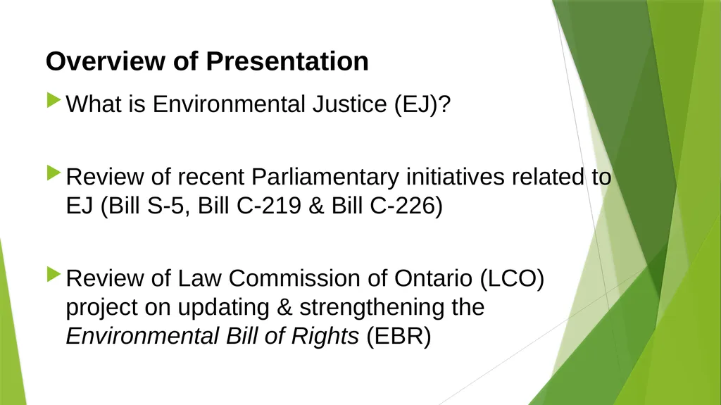 1 Environmental Justice: Recent Legislative - slide 2 of 16
