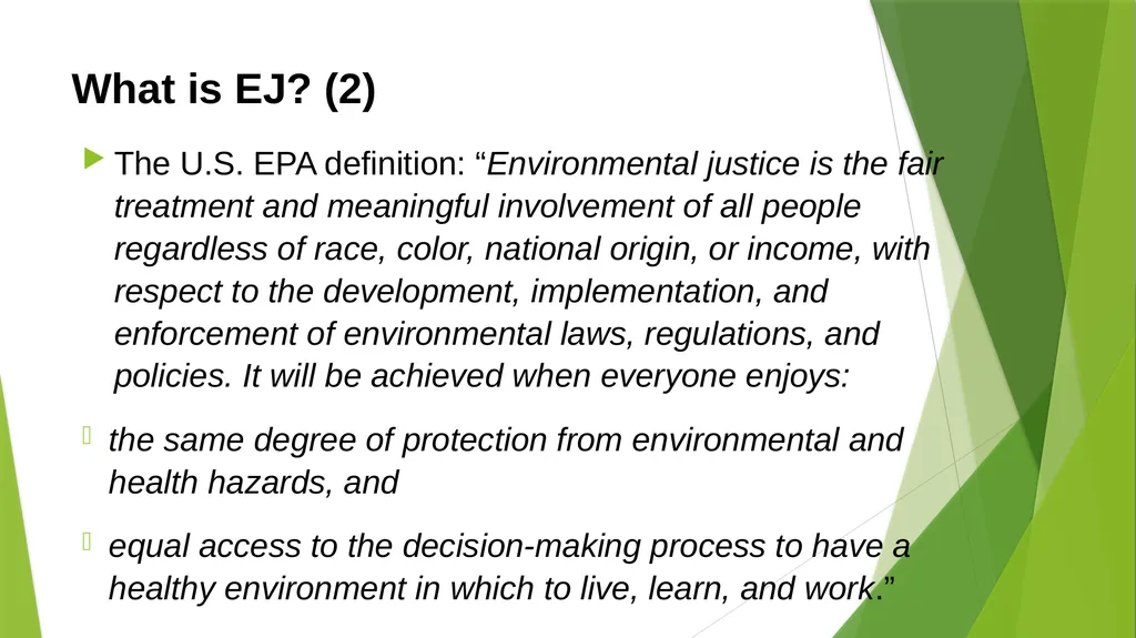 1 Environmental Justice: Recent Legislative - slide 5 of 16