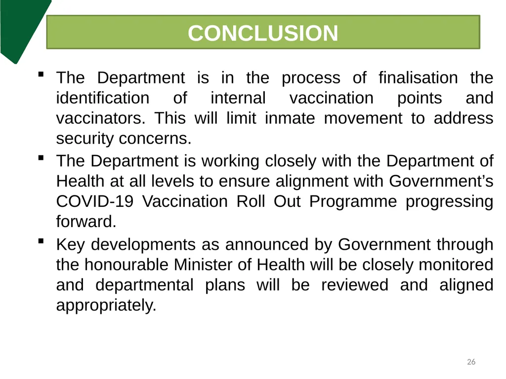 DCS Update on COVID-19 & Measures put in place - slide 26 of 27