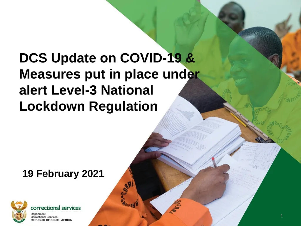 DCS Update on COVID-19 & Measures put in place - slide 1 of 27