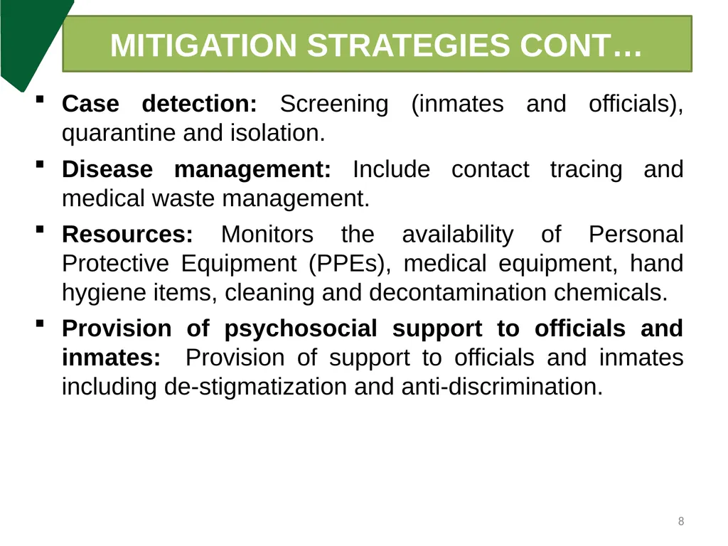 DCS Update on COVID-19 & Measures put in place - slide 8 of 27