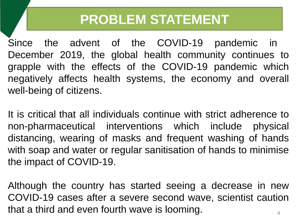 DCS Update on COVID-19 & Measures put in place - slide 4 of 27