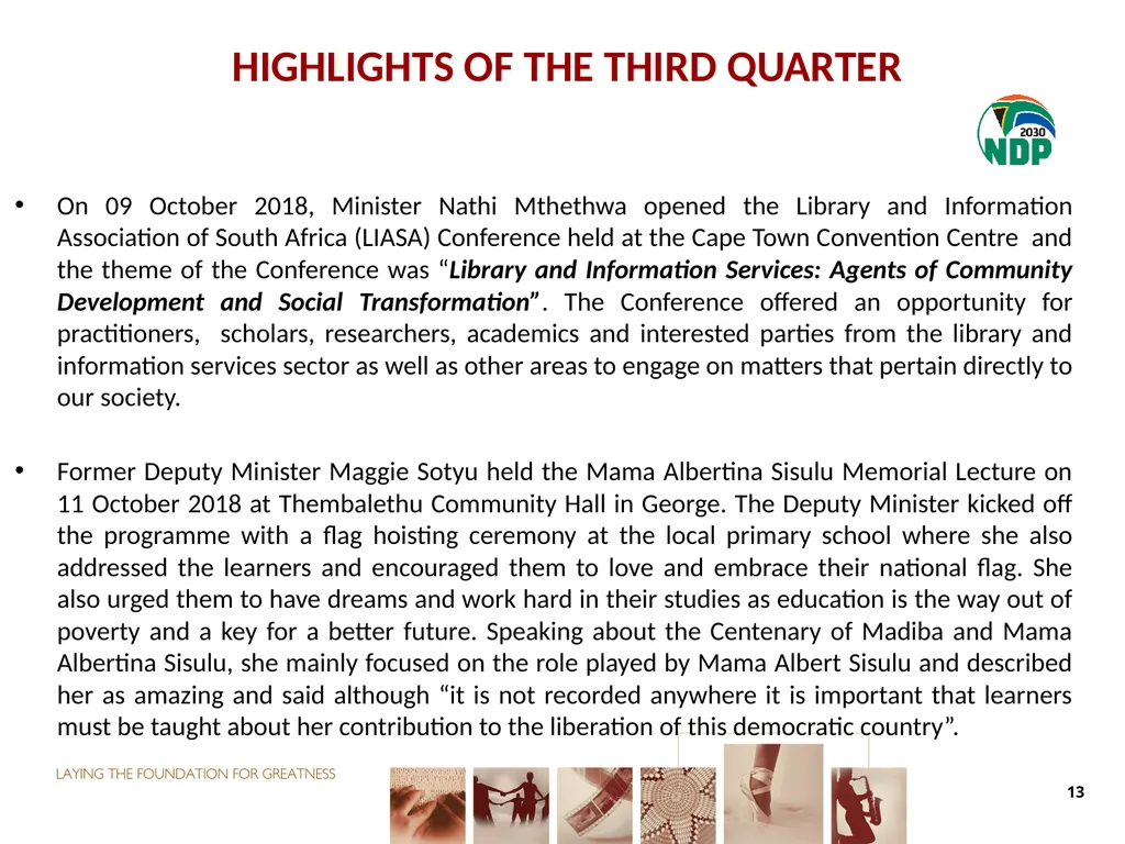 THIRD QUARTER PERFORMANCE REPORT Director-General - slide 13 of 53
