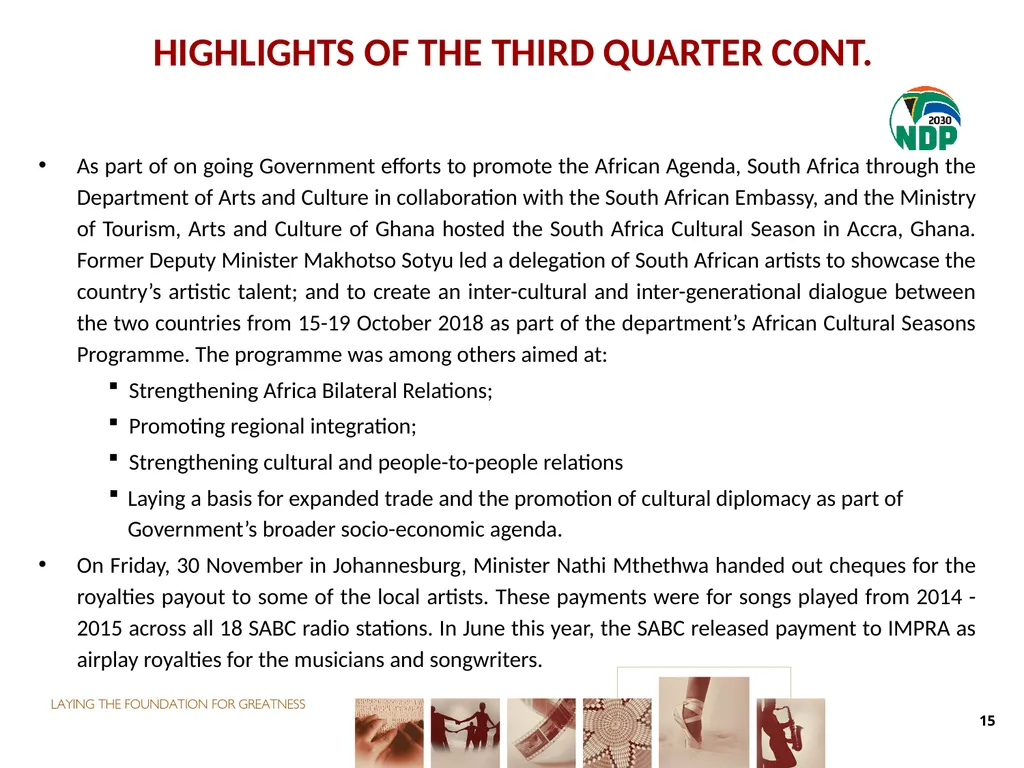 THIRD QUARTER PERFORMANCE REPORT Director-General - slide 15 of 53