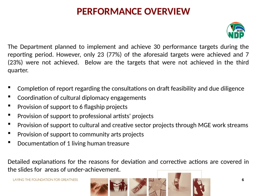 THIRD QUARTER PERFORMANCE REPORT Director-General - slide 6 of 53