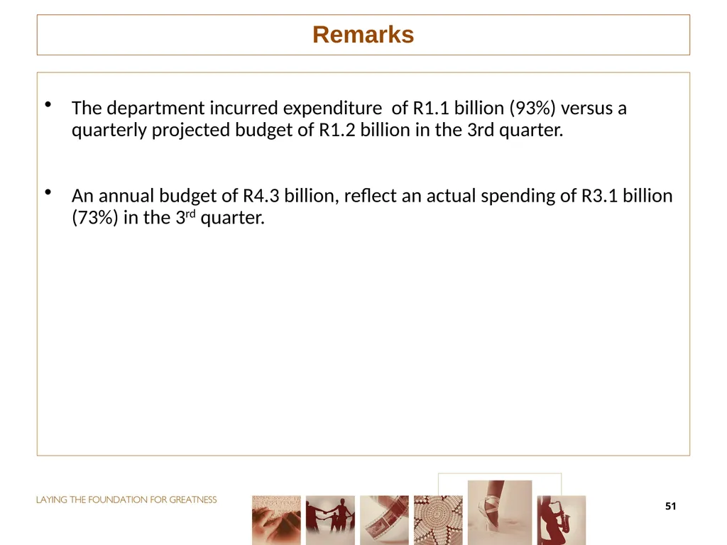 THIRD QUARTER PERFORMANCE REPORT Director-General - slide 51 of 53