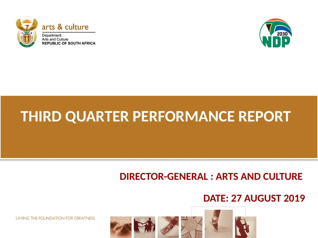 THIRD QUARTER PERFORMANCE REPORT Director-General - slide 1 of 53