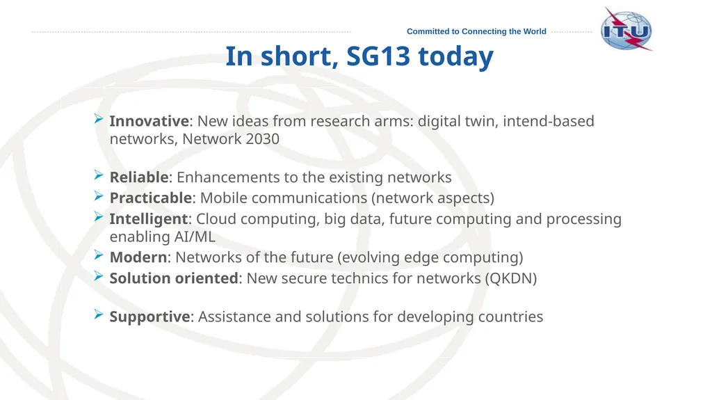 SG13: Future networks, with focus on IMT-2020, - slide 6 of 17
