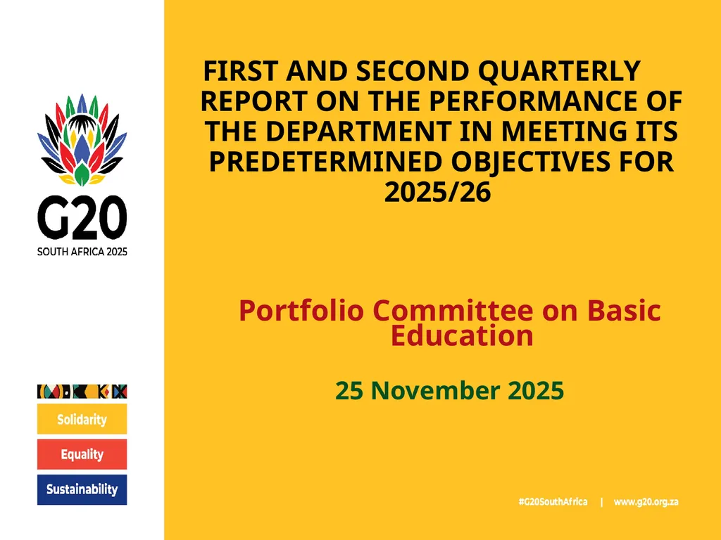 FIRST AND SECOND QUARTERLY REPORT ON THE - slide 1 of 78