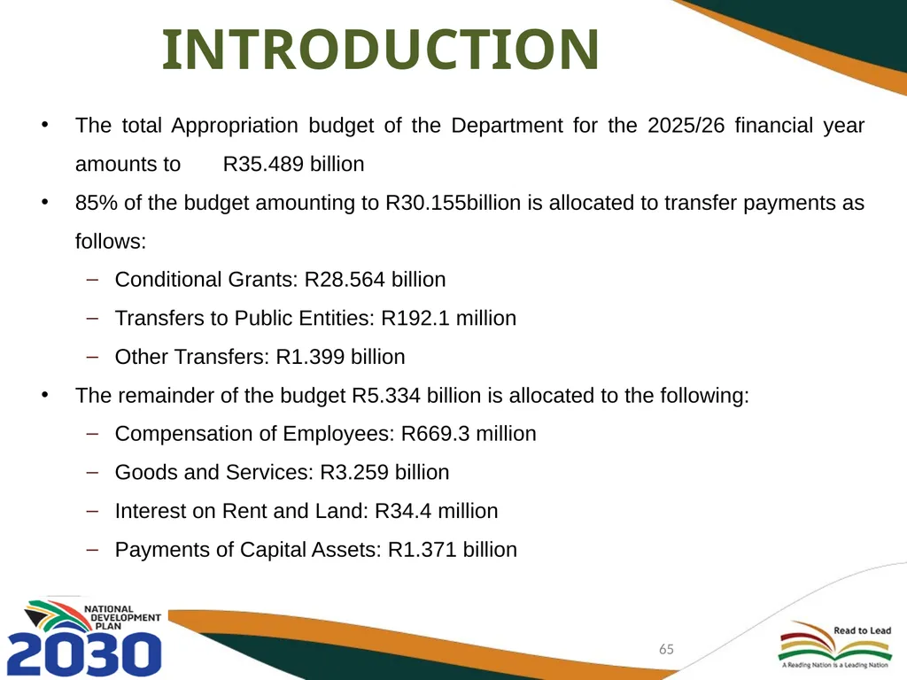 FIRST AND SECOND QUARTERLY REPORT ON THE - slide 65 of 78