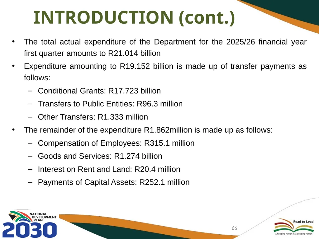 FIRST AND SECOND QUARTERLY REPORT ON THE - slide 66 of 78