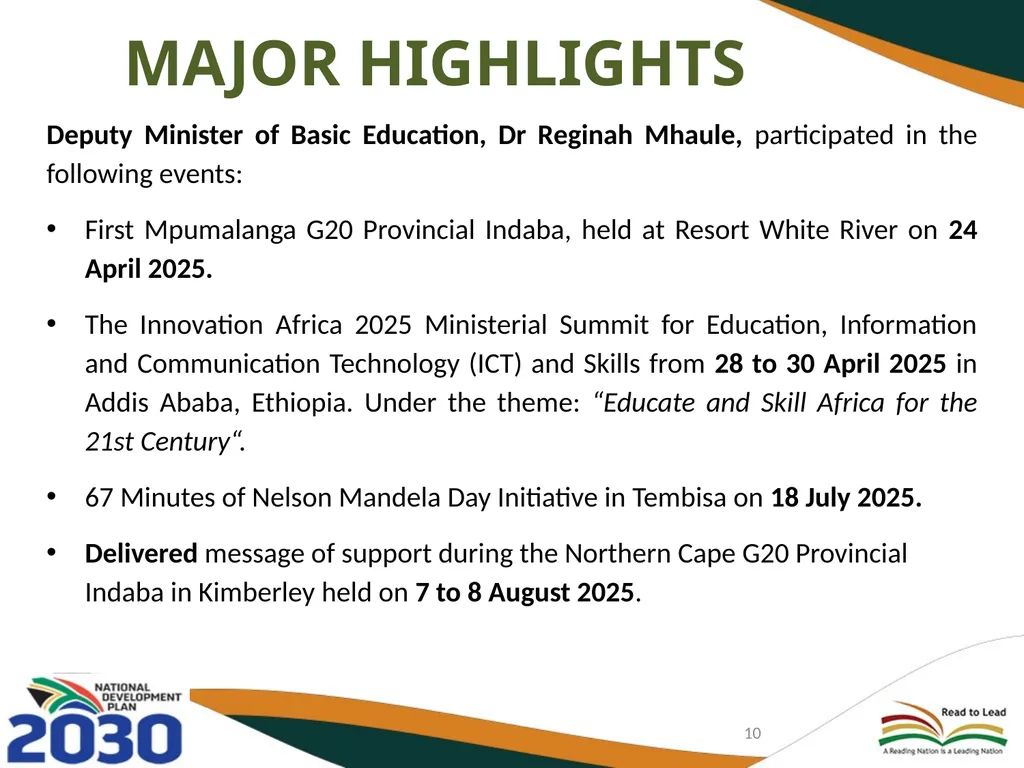 FIRST AND SECOND QUARTERLY REPORT ON THE - slide 10 of 78