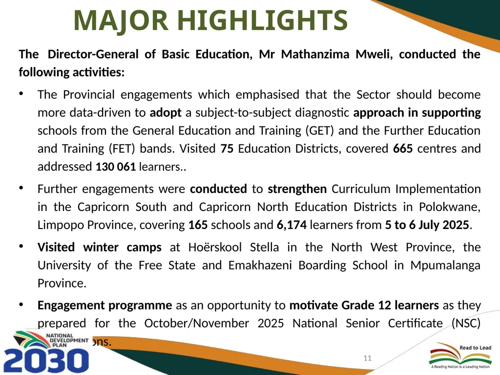FIRST AND SECOND QUARTERLY REPORT ON THE - slide 11 of 78