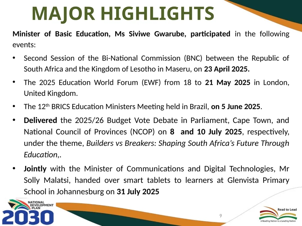 FIRST AND SECOND QUARTERLY REPORT ON THE - slide 9 of 78