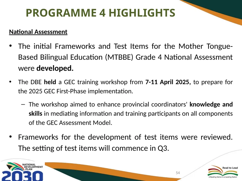 FIRST AND SECOND QUARTERLY REPORT ON THE - slide 54 of 78