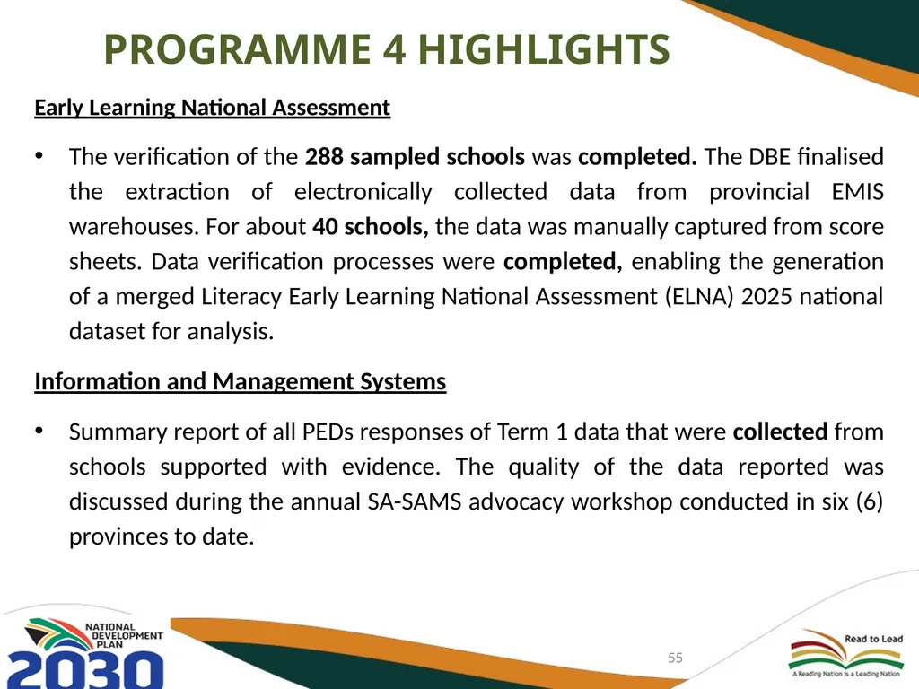 FIRST AND SECOND QUARTERLY REPORT ON THE - slide 55 of 78
