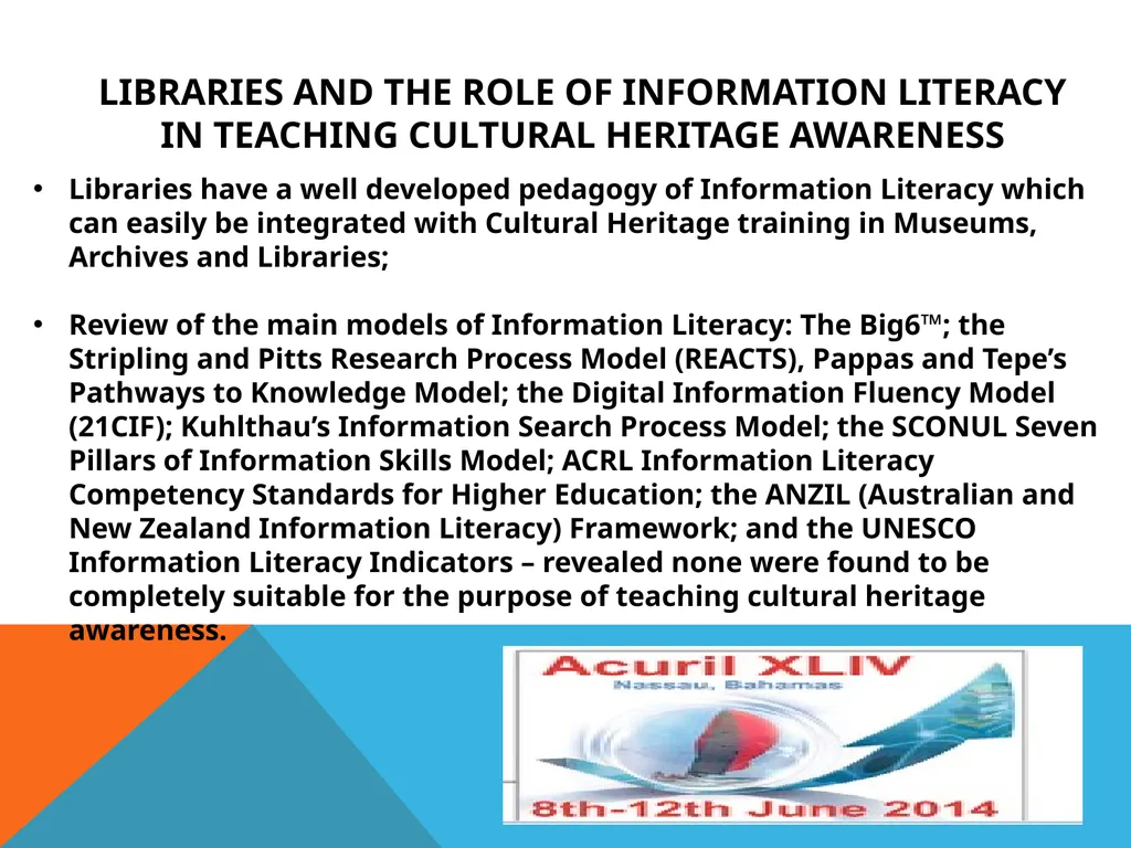 Theory and Practice of Information Literacy and - slide 20 of 33
