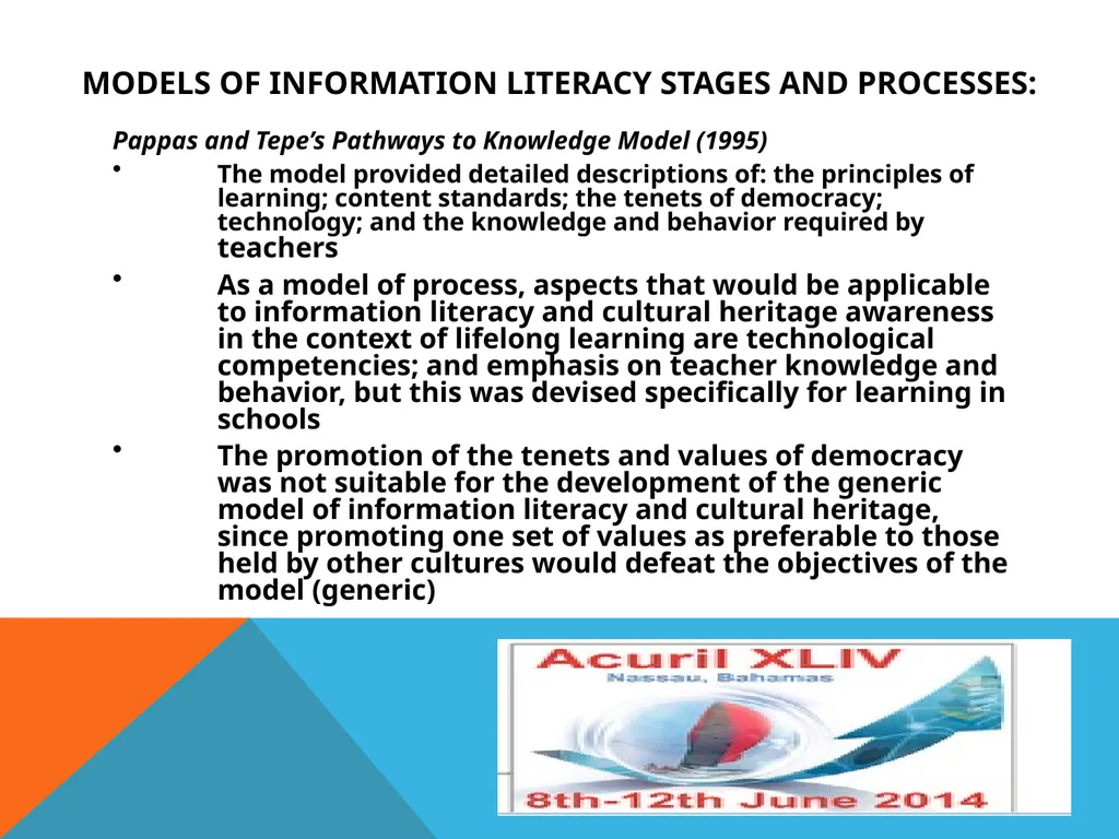 Theory and Practice of Information Literacy and - slide 23 of 33
