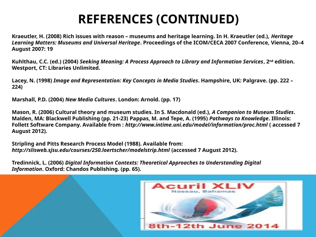 Theory and Practice of Information Literacy and - slide 32 of 33