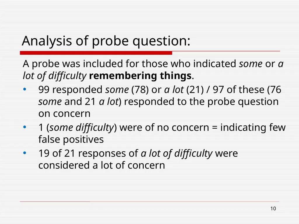 WG/UNICEF Child functioning module: Preliminary - slide 10 of 19