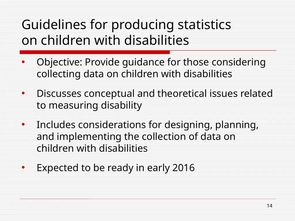 WG/UNICEF Child functioning module: Preliminary - slide 14 of 19