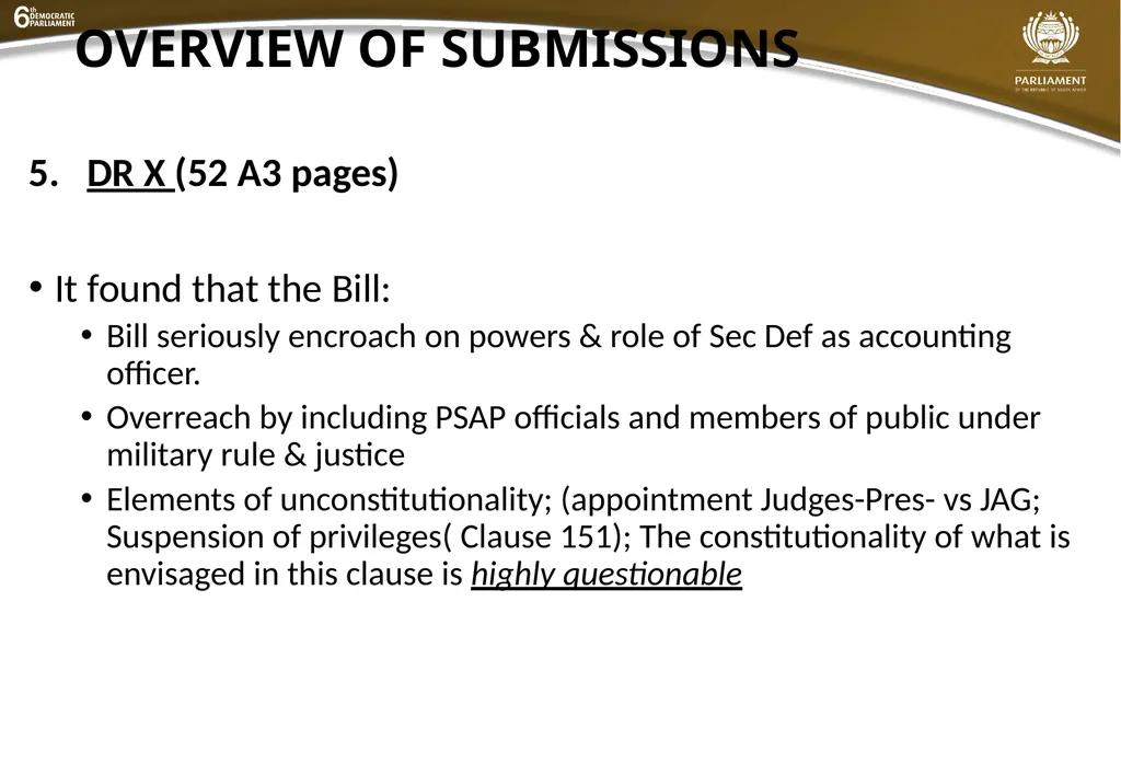 Summary of submissions to the MDB [B21 – 2019] - slide 7 of 43