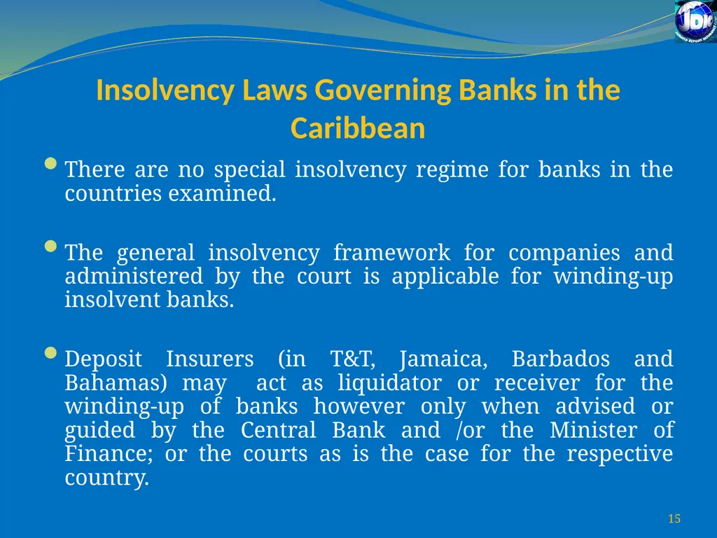 Challenges for Regulatory/Insolvency Regimes to - slide 15 of 27