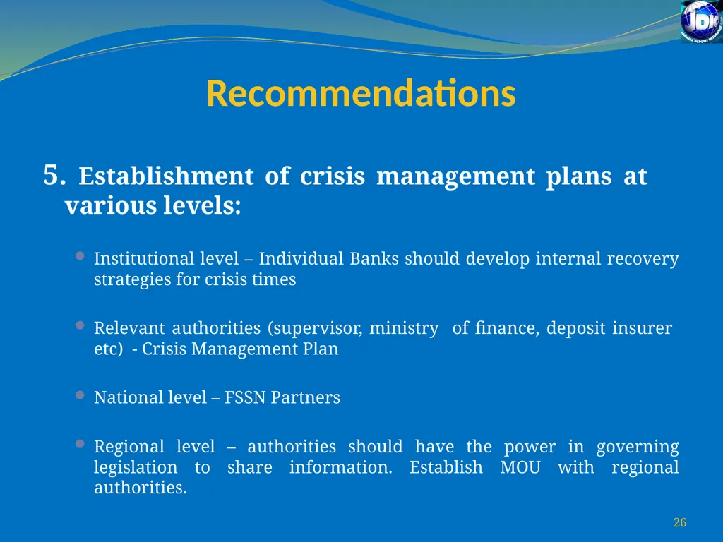 Challenges for Regulatory/Insolvency Regimes to - slide 26 of 27